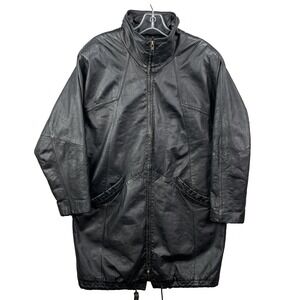 VTG Wilsons Genuine Leather Jacket Men Small HighNeck Thinsulate Moto Biker Coat